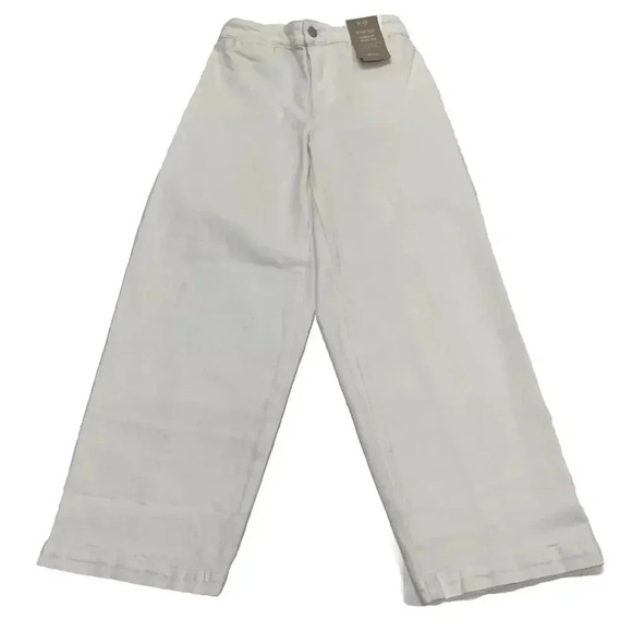 NWT Madewell Curvy Emmett Wide-Leg Crop Pants Ivory Women's Size 25 Stretch - Picture 1 of 9